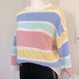 Vintage Jason Maxwell Pastel Stripe Sweater size M